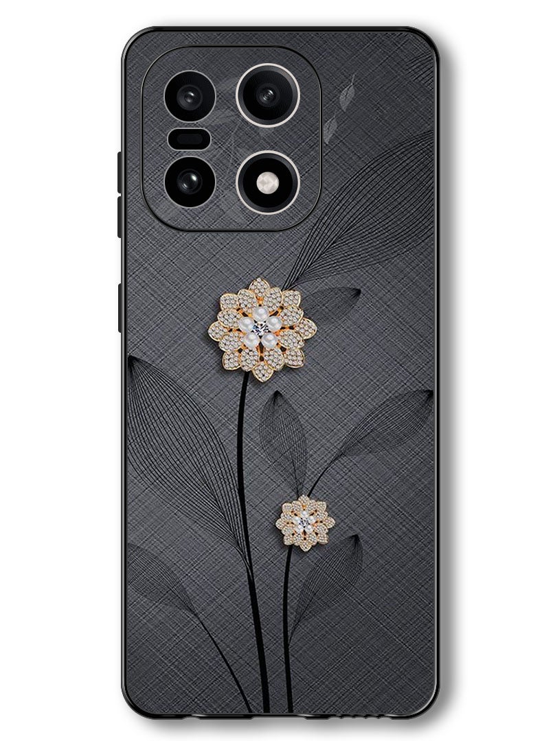 Theodor Case Compatible with OnePlus 15 6.78 Inch Protection Shockproof Bumper Cover Diamond Flowers - Image 1